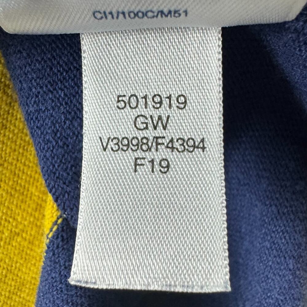 Lands End Rugby Shirt Mens XL Navy Yellow Striped Long Sleeve Heavy Cotton - Picture 9 of 12